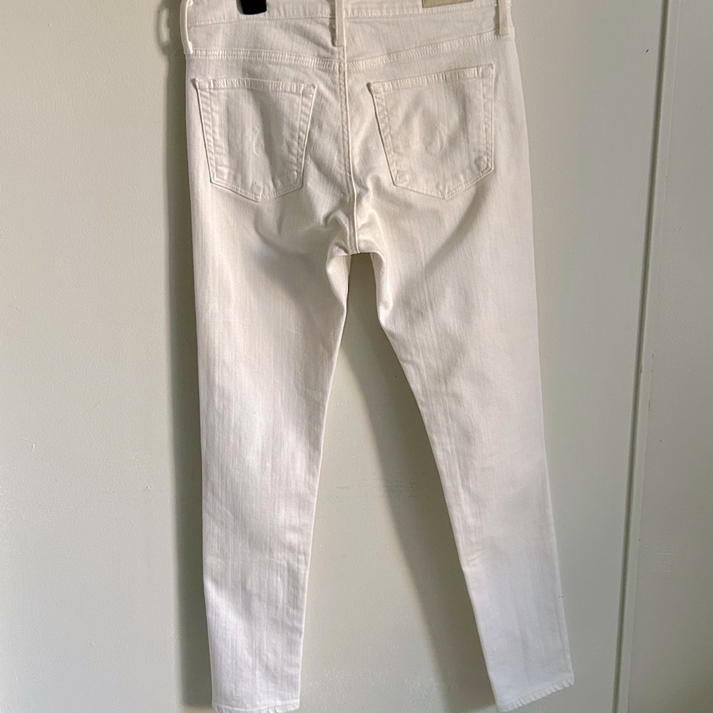 AG Adriano Goldschmied Women’s High-Rise Cotton Stretch White Skinny Jeans - Picture 7 of 12